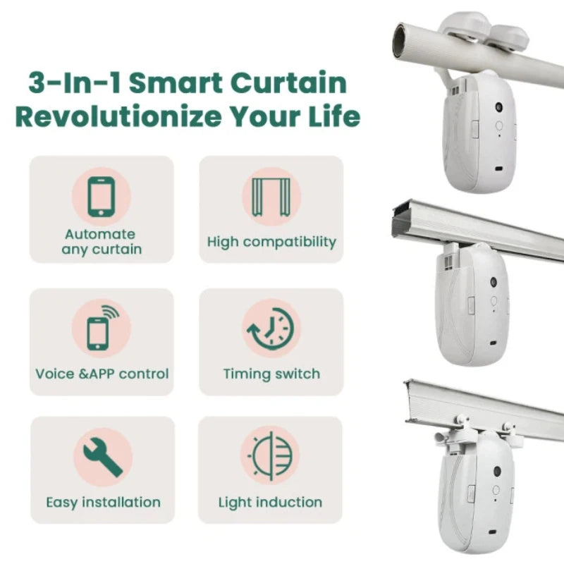Electric Curtain Motor, Smart Home Curtain Assistant, Automatic Companion For Living Room, Bedroom Office Saving Time And Effort