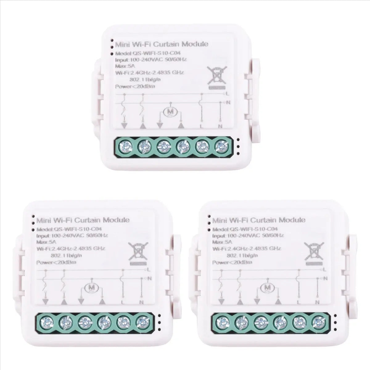 3X Tuya Smart WiFi Curtain Switch Module for Roller Shutter Electric Motor Smart Life APP Remote Control