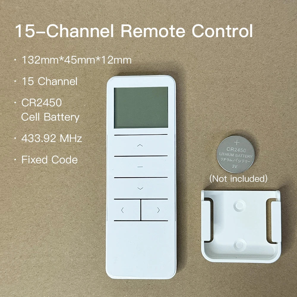 Smart Curtain Remote Control RF 433.92 MHz Emitter for Fixed Code Electric Curtain Motor Motorized Tubular Motor