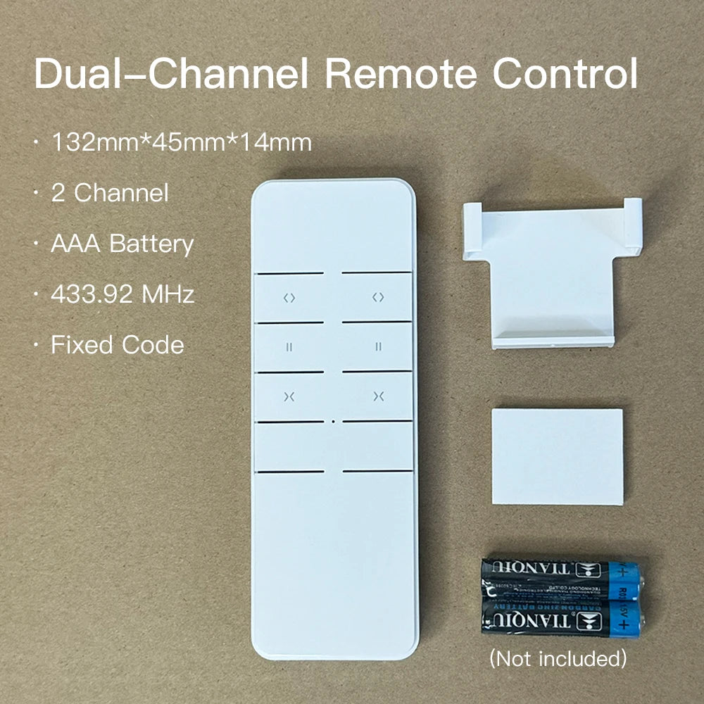 Smart Curtain Remote Control RF 433.92 MHz Emitter for Fixed Code Electric Curtain Motor Motorized Tubular Motor