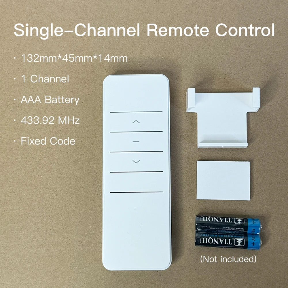Smart Curtain Remote Control RF 433.92 MHz Emitter for Fixed Code Electric Curtain Motor Motorized Tubular Motor